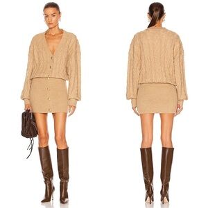 NWT Retrofete Tala Dress knit with gold details in Beige Size: Small